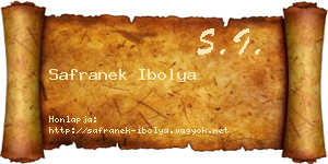 Safranek Ibolya névjegykártya